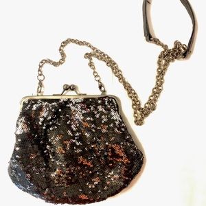 Vintage Black Sequin Clutch Purse